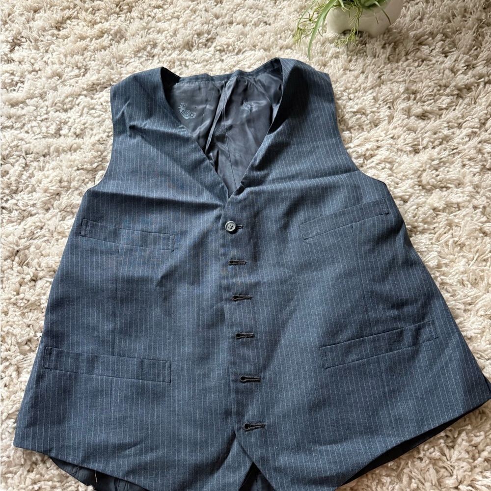 Stylish Blue Pinstripe Vest